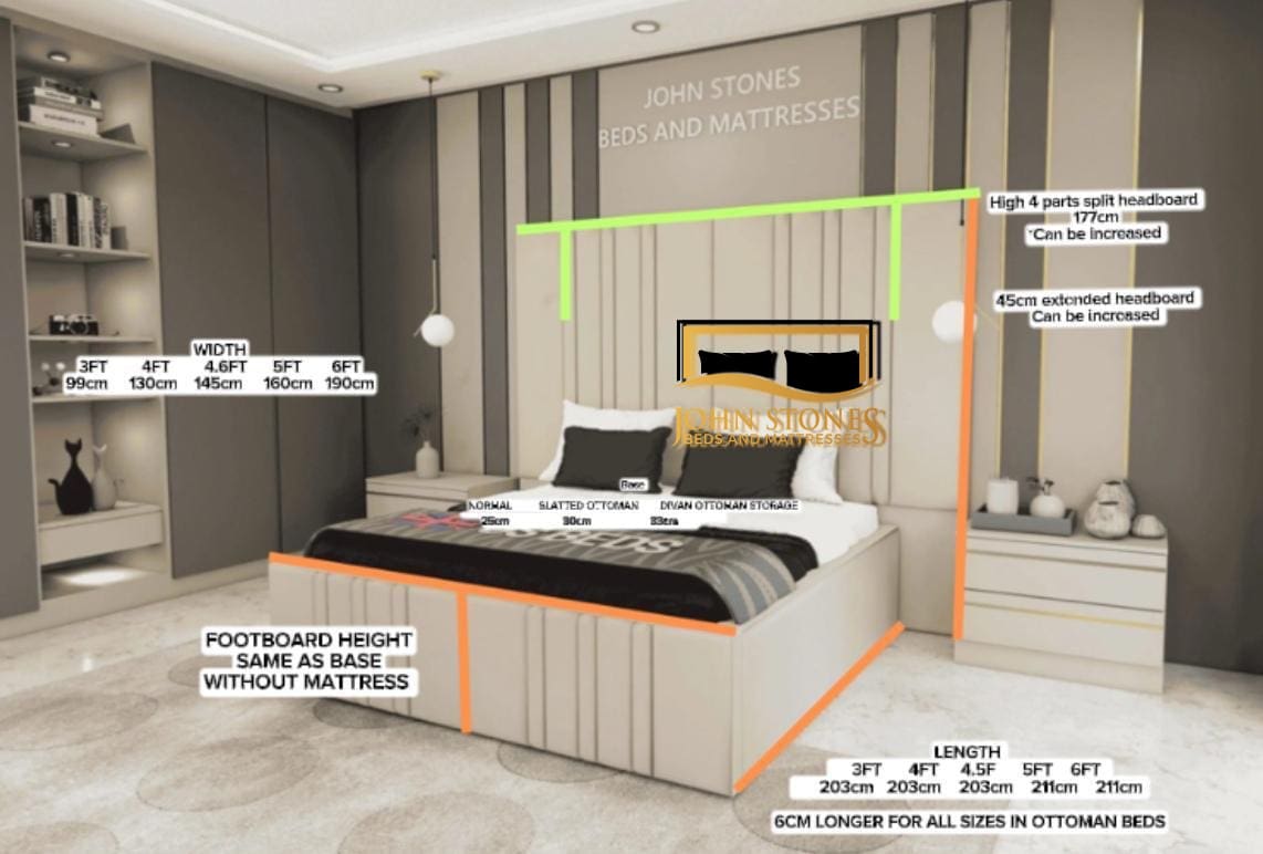Siara Wide Panel Bed - Image 4